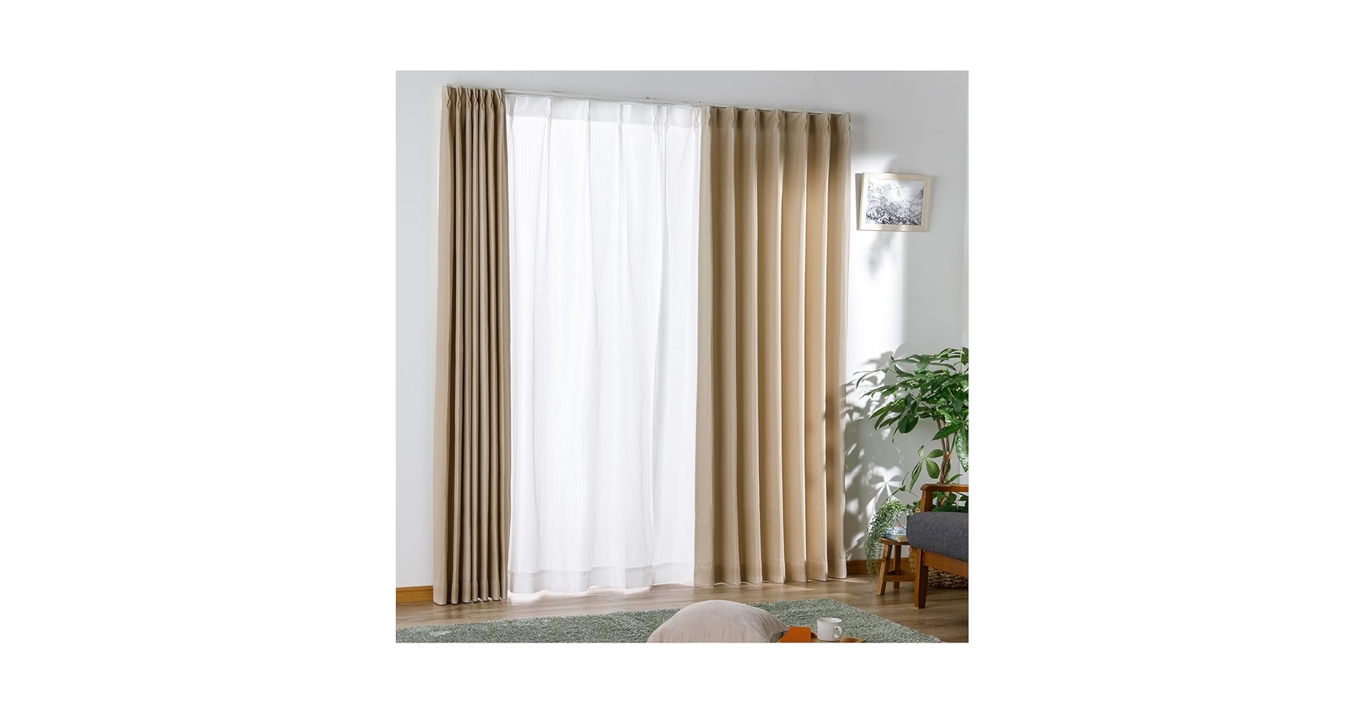 Amazon｜カインズ(CAINZ) 遮光遮熱 4枚組セットカーテン パスト